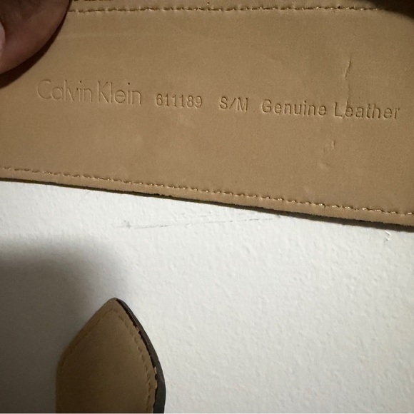 Calvin Klein Cream and Black Snake leather Belt S/M - Picture 6 of 6